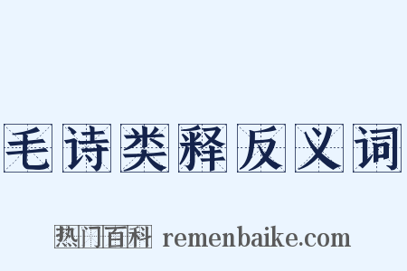 毛诗类释反义词是什么意思的图片